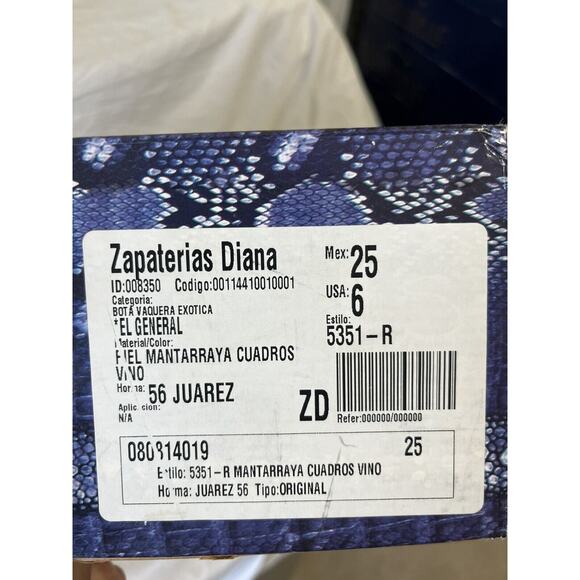 Stingray Lizard Patch Work J Toe Cowboy Boots by El General 1901 Mens Size 6 - Picture 7 of 7